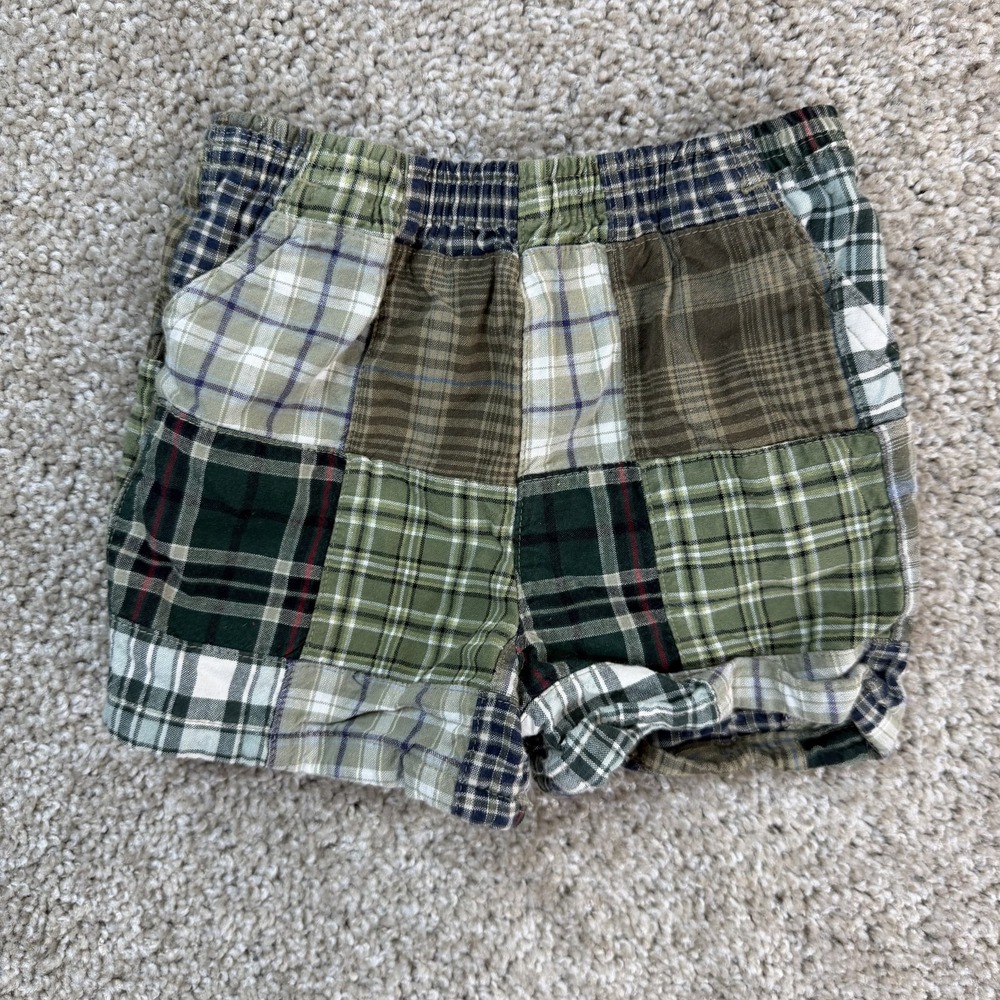 Y2K Arizona Jean Company Shorts Baby Boys 3-6 Months Green Patchwork